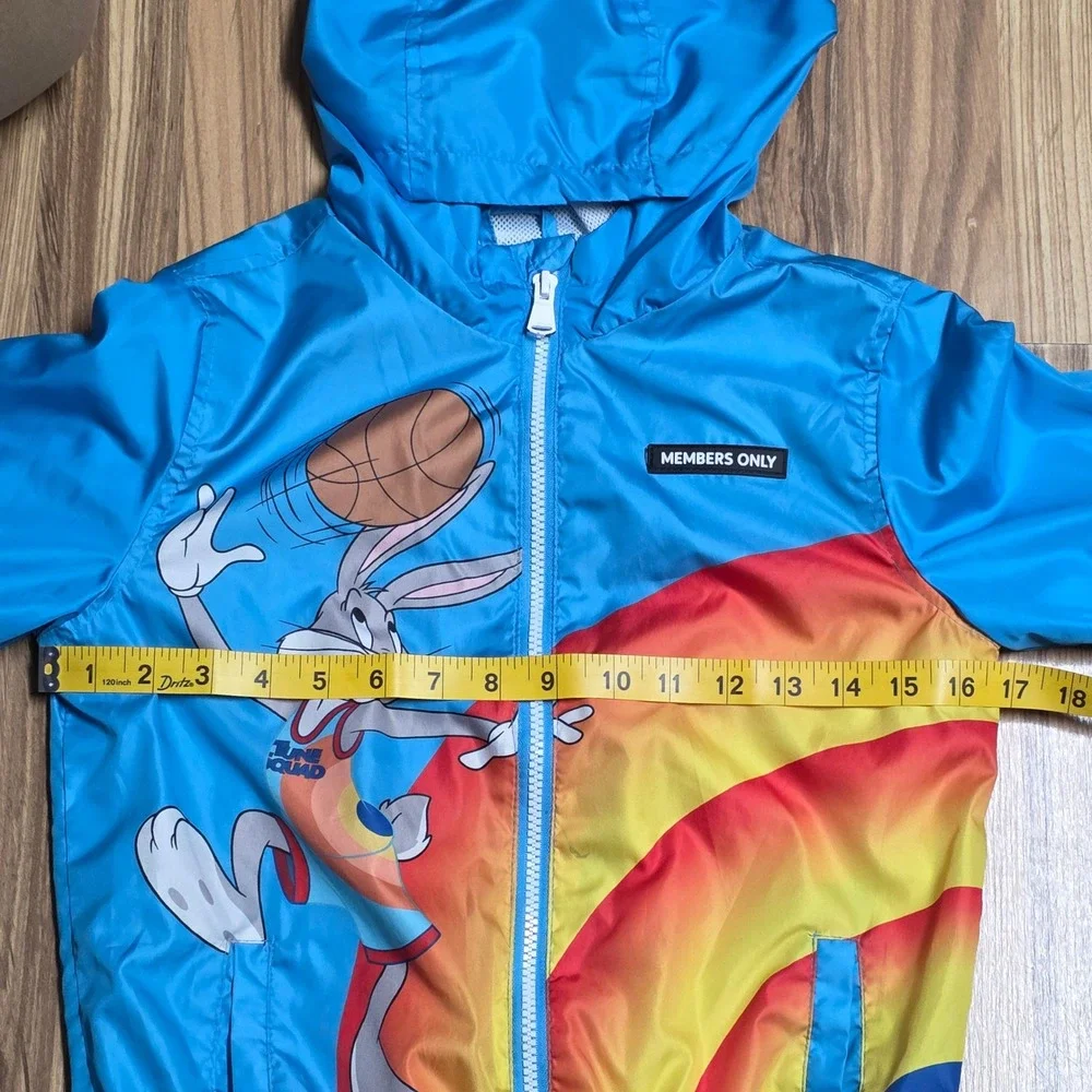 Members Only Space Jam Jacket Boy's Size 10/12 Blue A New Legacy‎ Bugs Bunny